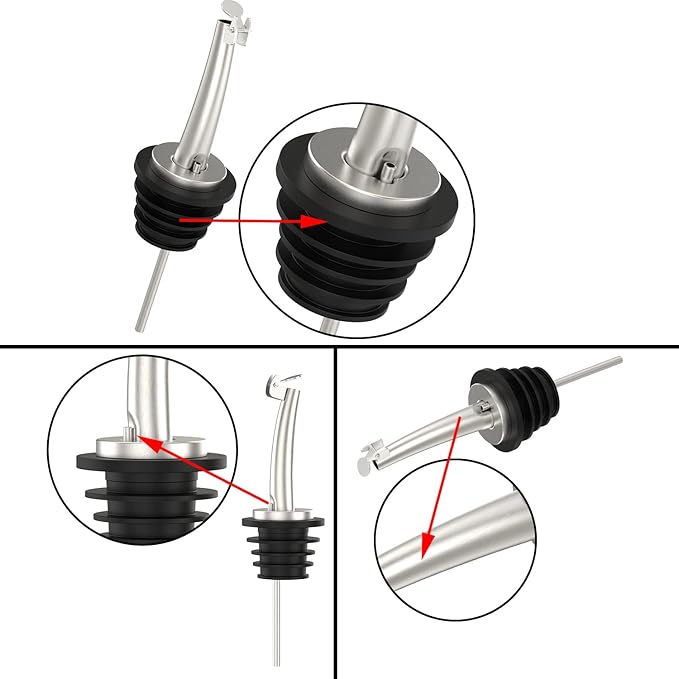 Axe Sickle 2 Pcs Stainless Steel Speed Pour Spouts, Olive Oil Dispenser Spout for 34" Bottle Mouth, Flip Top