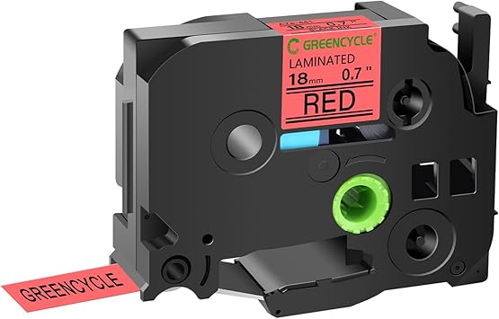 GREENCYCLE 1 Pack Compatible for Brother TZe-441 TZe441 TZ441 TZ-441 AZE Tape 18mm 0.7 Inch 34" Black on Red Laminated Label Tape for PTD400, PTD400AD, PTD450, PTD600, PTP700, PTP710BT