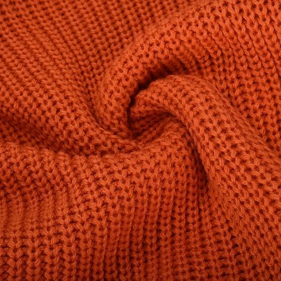 Women's Cut Out V Neck Knit Sweater Jumper Oversized Casual Long Sleeve Fall Pullover Tops