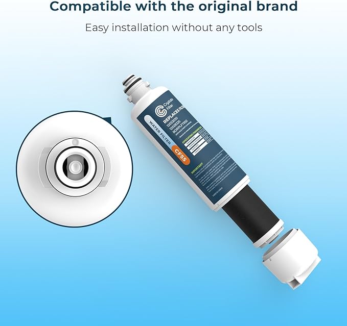 Crystala Filters Replacement for Bosch Ultra Clarity Pro Water Filter, Compatible with BORPLFTR50, 12033030, 11025825, 12028325, BORPLFTR55, WFC100MF, WFS200MF (1 Pack)