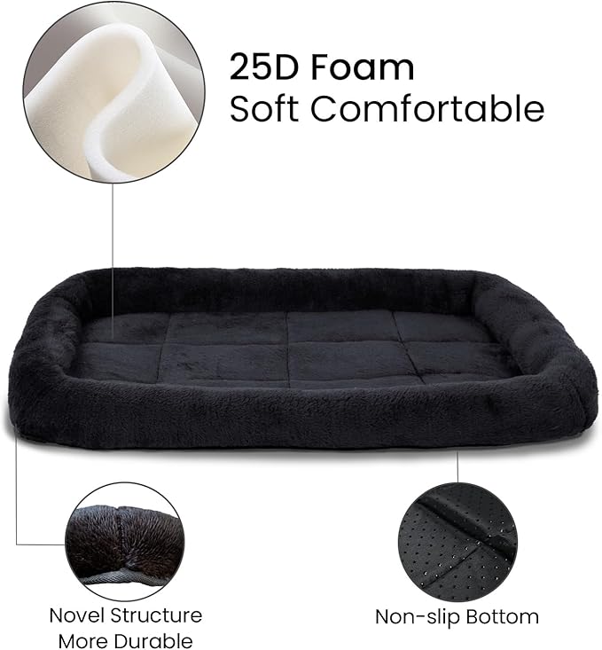 Patas Lague Bolster Dog Bed for Extra Small Dogs 16''x12'', Soft Warm Foam Pet Sofa Bed, Machine Washable Pet Cat Crate Mat for Toy Breeds, Black