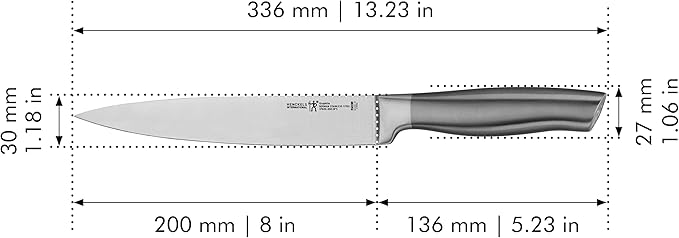 HENCKELS Graphite Razor-Sharp 8-inch Carving Knife, German Engineered Informed by 100 Years of Mastery, Silver