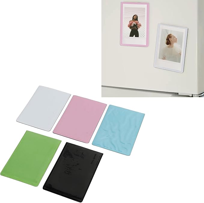 Magnetic Picture Holder 5PCS Magnetic Picture Frames PP 3 Inch Photo Sleeve Picture Holder for Home Refrigerator Decor for 2.2x3.3in Photos