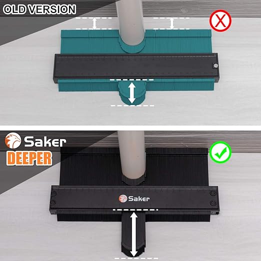 Saker Contour Gauge Profile Tool- Adjustable Lock-Precisely Copy Irregular Shape Duplicator - Must Have Tool for DIY Handyman, Construction (BLACK10INCH)