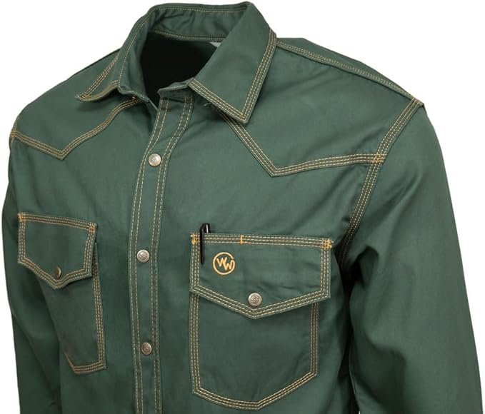 Outfitting - Welding Shirt Western Style | Light Weight Tripled-Stitched Welding Shirts, Relaxed Fit, Non FR