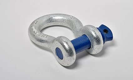 Shackles 34" ALFA WHEELS D ring Shackle Rugged Unbreakable 28.5 Ton (57,000 Lbs) Maximum Break Strength with 78'' Pin Bow Screw Heavy Duty D Ring for Jeep Vehicle Recovery (Galv-Blue, 2)