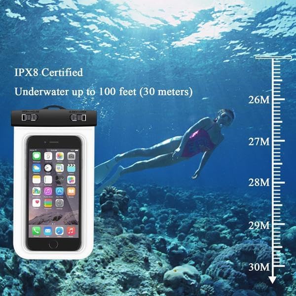 Waterproof Case Underwater Bag Compatible with TCL 30 XL/40 XL/50 XL//50 Pro/50 XL NXTPAPER, Floating Cover Touch Screen IPX8 Pouch Clear
