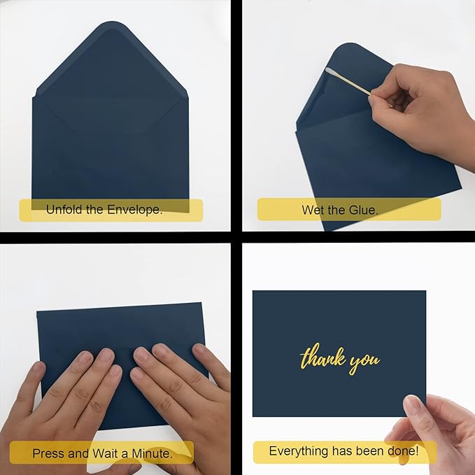 A7 Envelopes-100 Pack Navy Blue Envelopes 5x7 V Flap, Perfect for 5x7 Photo,5X7 Cards, Invitation, Wedding, Announcements, Baby Shower-5.25" x 7.25" (navy blue)