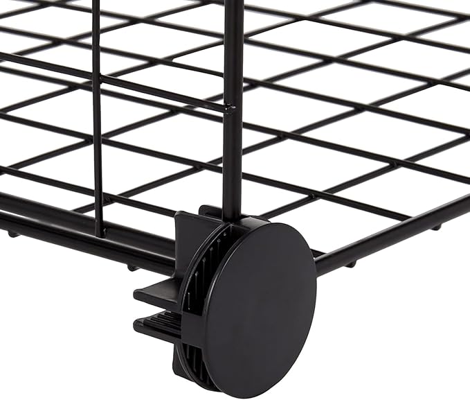 Basics 4 Cube Storage Organizer - Wire Grid Closet and Shelves, Stackable, Black 14"x14"x14"