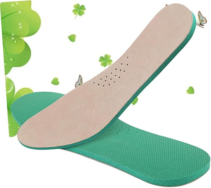 NOLITOY Leather Shoes Insoles Breathable Sports Insoles Odor Eaters Pigskin Absorption Insoles for High Arch Support