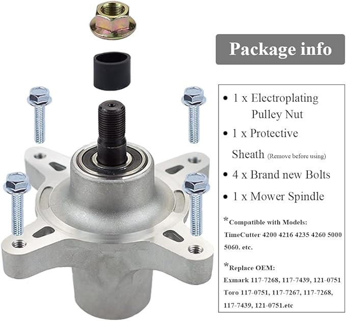 Parts Camp Deck Spindle Assembly Toro 117-7439 121-0751 117-7268 117-7267 for Exmark Toro TimeCutter SS5000 SS4200 4235 4260 Stens 285-923