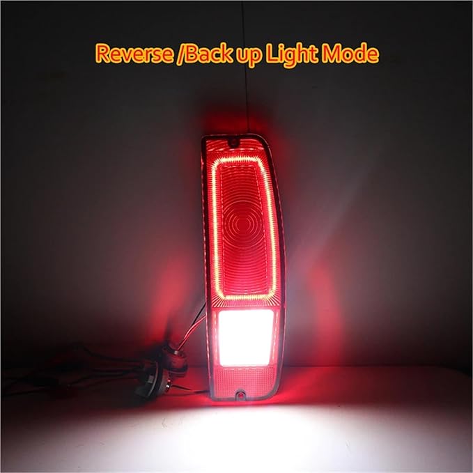 Red White LED Car Rear Tail Brake Lights Backup Lights Compatible for Ford Styleside F100250350 Truck, Econoline E100200300(Smoked Lens)
