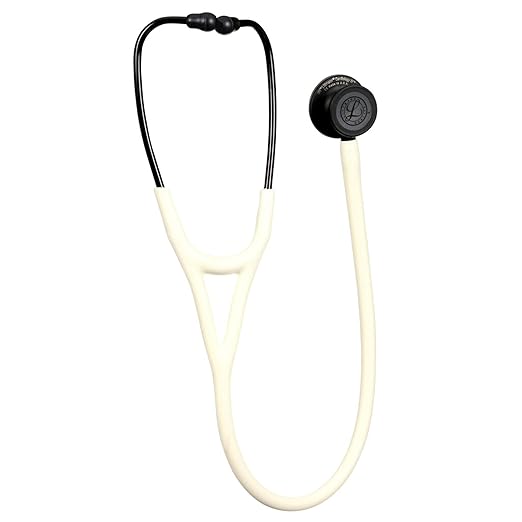 3M Littmann Cardiology IV Diagnostic Stethoscope, 6186C, More Than 2X as Loud, Weighs Less, 27" Alabaster Satin-Finish Tube for Added Comfort, Flexibility and Cleanability, Black-Finish Chestpiece