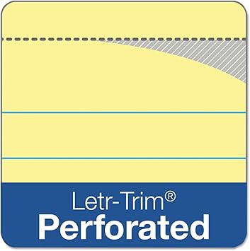 TOPS The Legal Pad Writing Pads, 8-12" x 11-34", Canary Paper, Legal Rule, 50 Sheets, 3 Pack (75327)