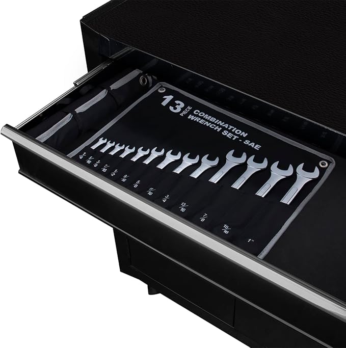 30-Piece Ultimate All-Purpose Combination Wrench Set in Roll-up Pouch | SAE 1/4” to 1”, Metric 6mm to 24mm | Best Value Complete Wrench Set for General Household, Garage, Truck, Car, Travel Emergency