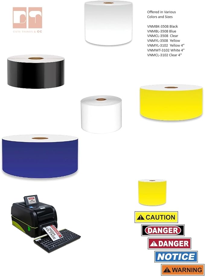 VnM SignMaker VNMR110B1 Black Vinyl Ink, 984' L, 4" Width