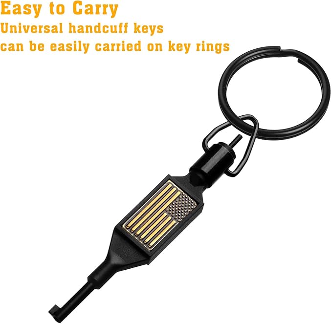 Flat Swivel Handcuff Key, Universal Cuff Key with Detachable Keyring Fits for Standard Series of Hand Cuff - 2 Pack