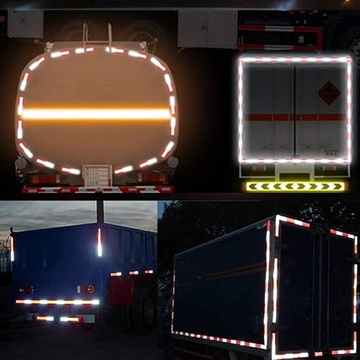 WAENLIR 2 inch x 160Feet Reflective Safety Tape DOT-C2 Waterproof Red and White Adhesive Conspicuity Tape for Trailer, Outdoor, Cars, Trucks