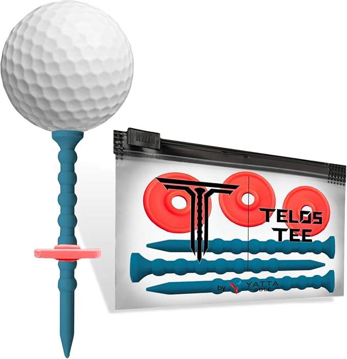 YATTA Golf Telos Premium Golf Tees, Adjustable Durable Golf Tees, Tee Off with Greater Consistency and Shoot Better Scores