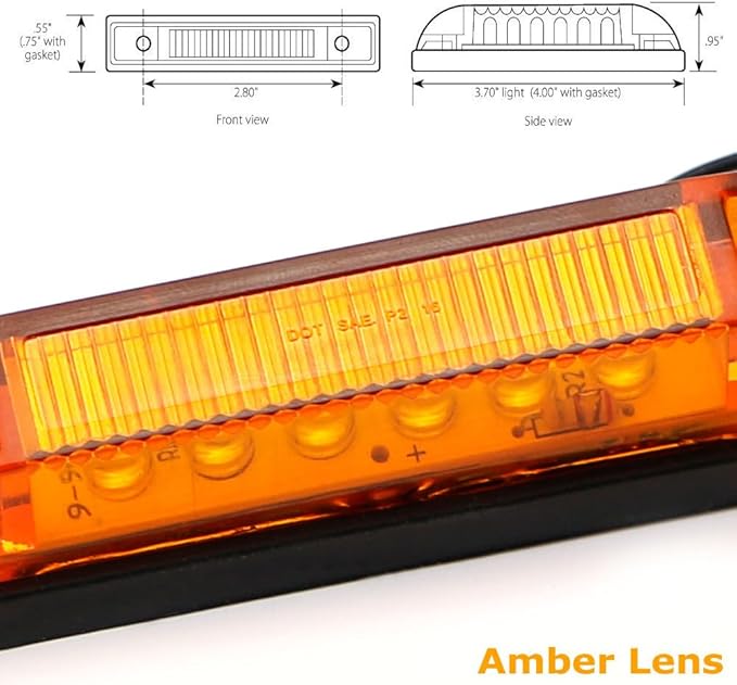 iJDMTOY 3pc Amber Lens Amber LED Center Grille Marker Lights Compatible With Toyota 2014-up 4Runner or 2012-up Tacoma TRD Pro w/Wiring and Hardware