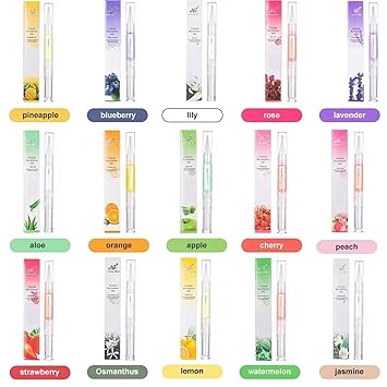 Yimart 4pcs 15 Smell Nail Nutritional Oil Pen Liquid,Nail Cuticle Oil Pen,Nail Oil,Anti-barb Nail Edge Nutritional Oil, Finger Edge Oil,Female Nail Care Tool (Watermelon, 2ML)