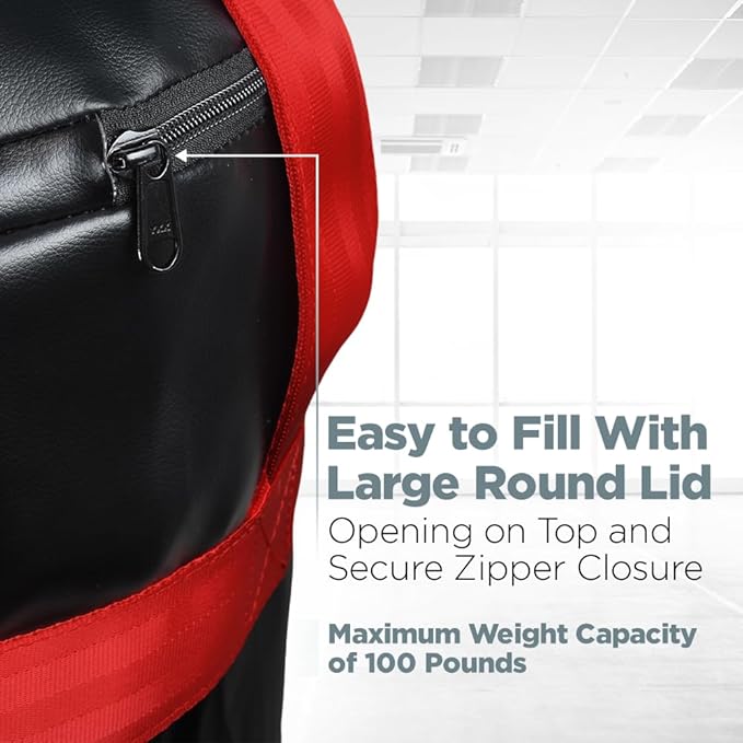 LoGest Boxing Bag - Hanging Punching Bag Sports Training Equipment - MMA, Karate, Judo, Muay Thai, Kickboxing - Hanging or Freestanding - Unfilled Max Capacity 100 Lbs - Heavy Punching Bag