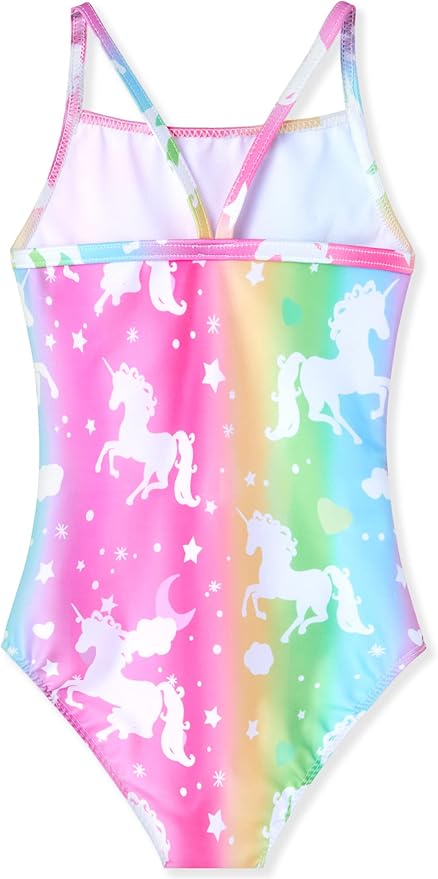 TENVDA Girls One Piece Swimsuits Sport Halter Swimwear Beach Bathing Suit