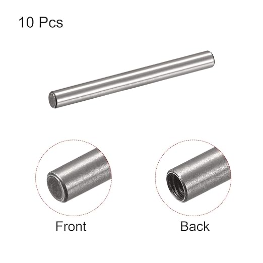 uxcell M3 Internal Thread Dowel Pin 10pcs 5x50mm Chamfering Flat Carbon Steel Cylindrical Pin Bed Bookshelf Metal Devices Industrial Pins