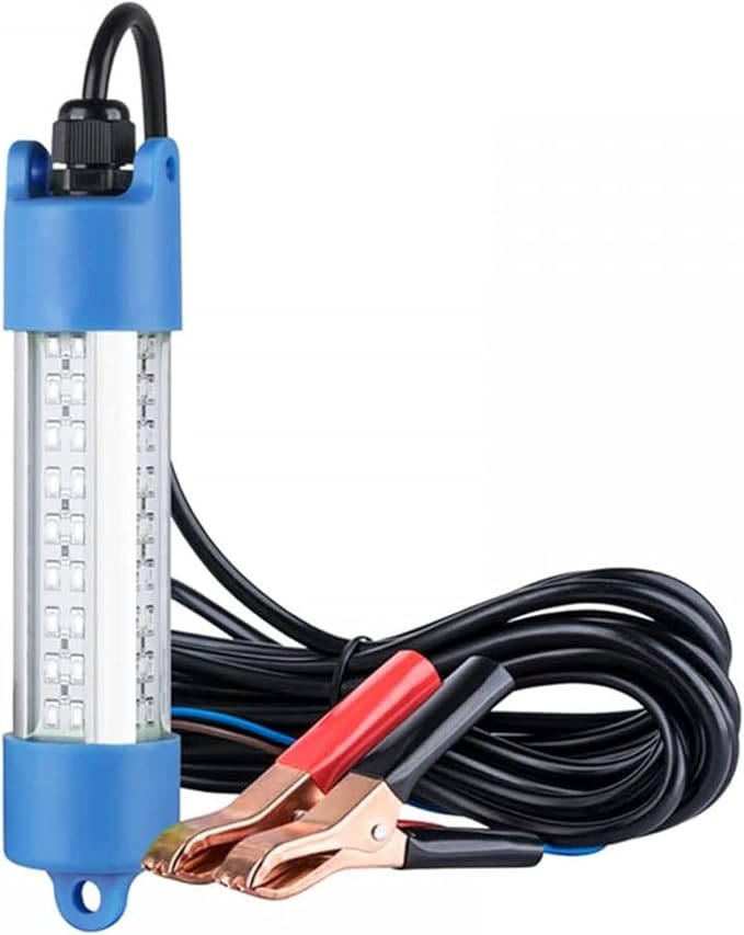 Boyuan Underwater Fishing Light, 18W 45W DC 12V Green IP68 Waterproof 72 LEDs Submersible Night Fishing Lamp 12962304 Lumens, with Battery Clamps and 5M 16.4 FT Cord