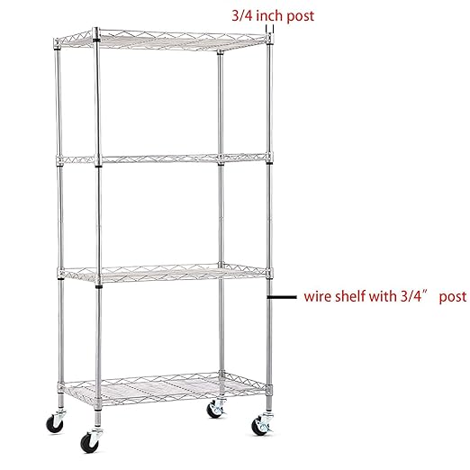 Caster Wheels,Casters,Wire Shelving Wheels Replacement Wire Shelf Casters,Storage Metal Shelf Casters for Shelf to Replace Metal Shelving Leveling Feet -Fit Wire Shelf with 0.75"(19.1mm)Diameter Tube