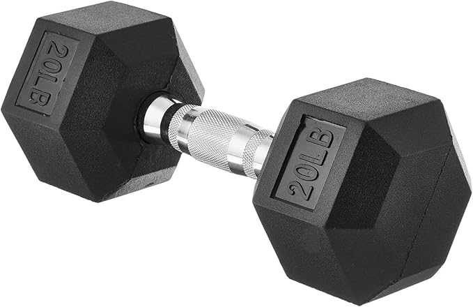 Basics Rubber Hex Dumbbell Hand Weight