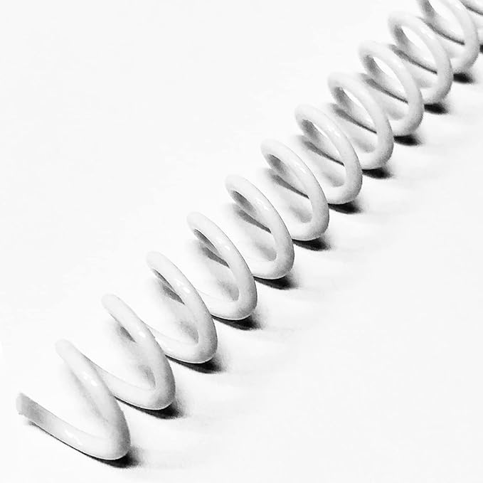Binditek 50 Pack Plastic Spiral Binding Coils, 12mm(12"), 90 Sheet Capacity, 4:1 Pitch, White, 48Loops, for Letter Size, for Students and Coworkers