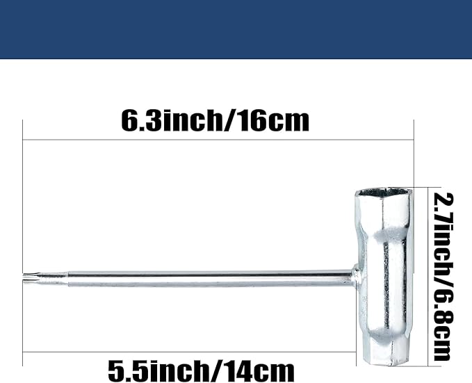 13mm x 19mm Chainsaw T-Wrench T27 Screwdriver, Socket Wrench for Spark Plug, Chain Saw Scrench (1 Pack)