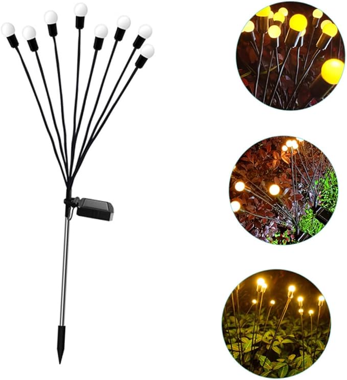 Solar-Powered Landscape Lamp 8-led Garden Lights No Wiring Needed Auto-onOff for Yard Garden Park Decorations