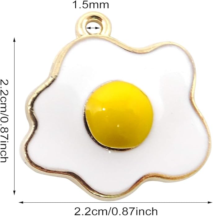 Honbay 20PCS Enamel Alloy Fried Eggs Pendant DIY Craft Jewelry Making Accessory