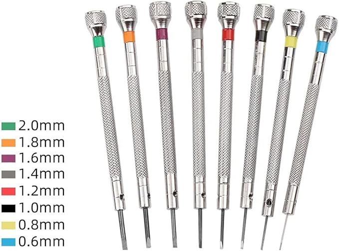 Precision Watchmakers Screwdrivers Watch Glasses Flat Blade Small Accessories Repair Screwer Tools(1.6mmFLAT)
