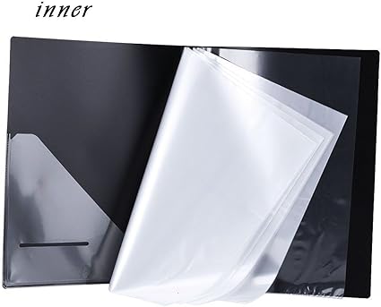 WOGOD Music Sheet File Paper Documents Storage Folder Holder Plastic.A4 Size,40 Pockets (Black)