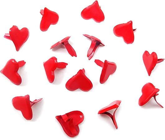 Honbay 100PCS Heart Shape Mini Metal Brads Paper Fasteners Decorative Scrapbooking Supplies for Art Crafts