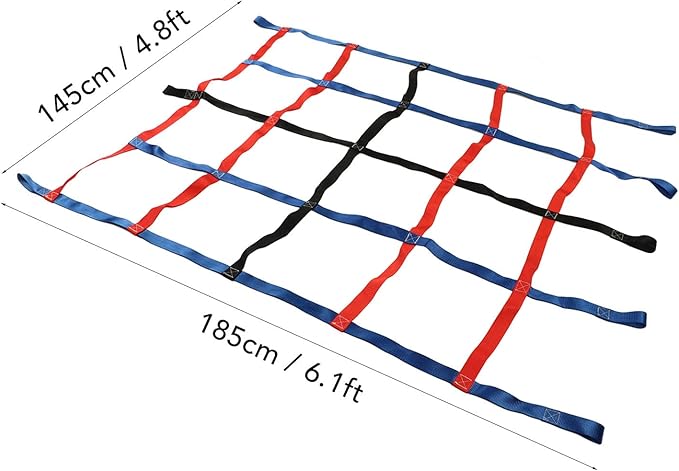 3-color climbing net for children, 661 pounds, 6.1 x 4.8 feet load, outdoor polyester climbing cargo net