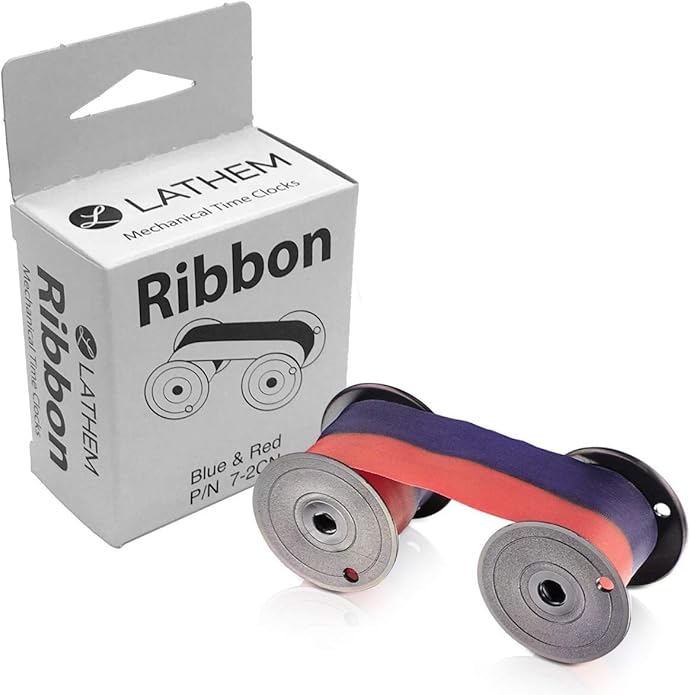 Lathem Mechanical Time Clock Ribbon, Nylon, For Use with Lathem Series 2000, 3000 and 4000, RedBlue (7-2CN), Medium