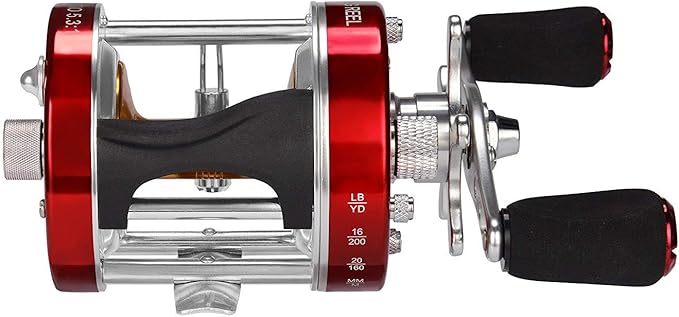 KastKing Rover Round Baitcasting Fishing Reel, Perfect Conventional Reel for Catfish, Salmon/Steelhead, Striper Bass and Inshore Saltwater Fishing Reel, Reinforced Metal Body