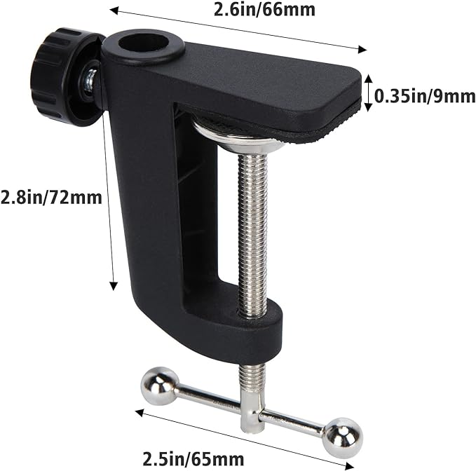 Metal Desk Clamp For Microphone Suspension Boom Scissor Arm Stand Holder with Adjustable Screw by SUNMON