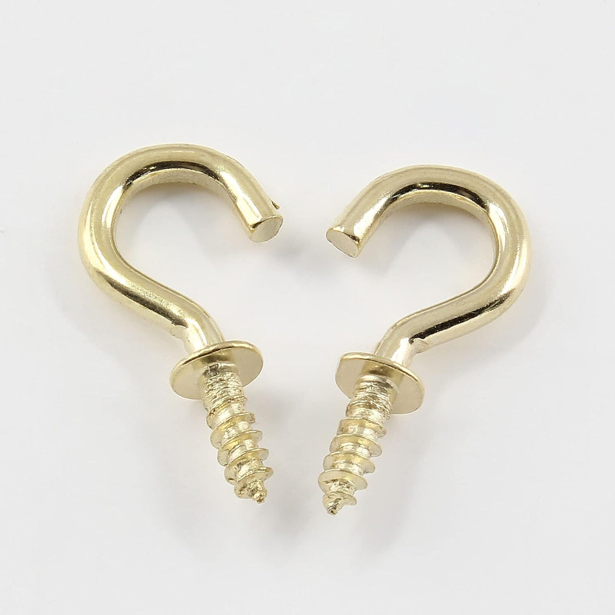 Murtenze 100Pieces 1/2inch Mini Cup Hooks Ceiling Hooks, Brass Screw-in Hooks for Hanging Plants, Mugs, Utensils, Indoor, Outdoor (Gold)