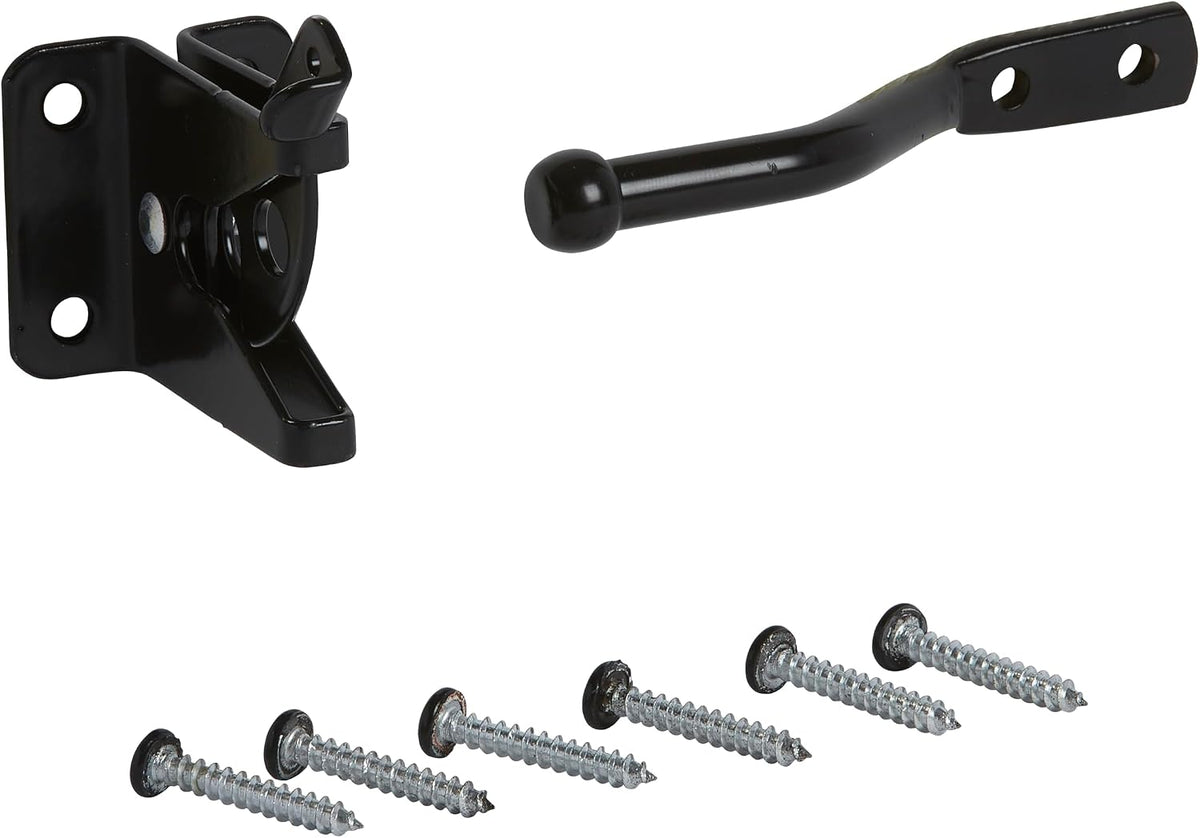 National Hardware Automatic Gate Latch, Black, 4 in Strike, Model N184-861, For Outswing Gates Doors Animal Pens