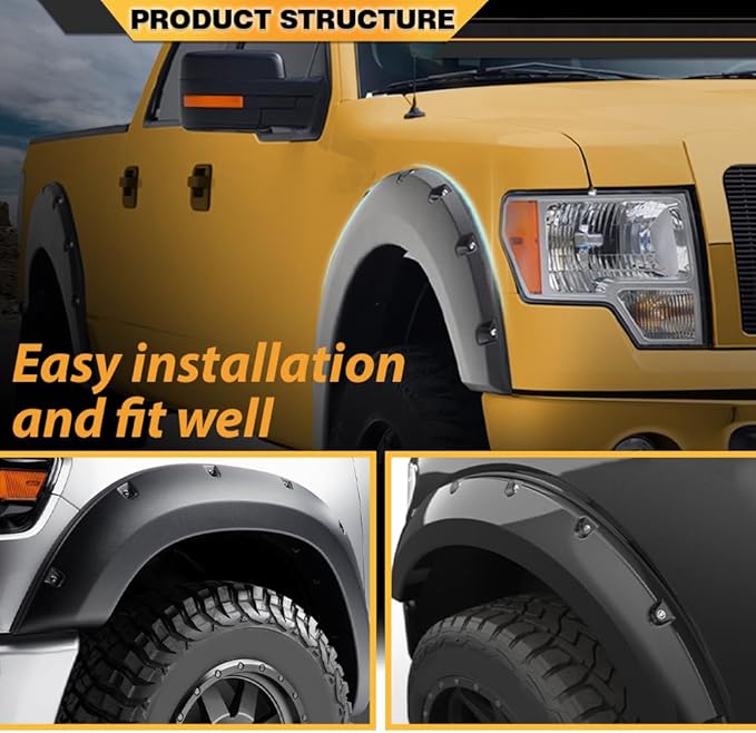 Fender Flares Edge Trim 18 Feet, Fender Flare EPDM Rubber Seal for Car and Truck Wheel Wells, Fender Flare Gasket Universal Bonds wAutomotive-Grade Adhesive Tape Black