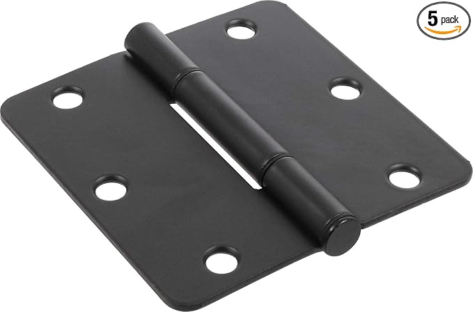 Hardware Essentials 854324 Smooth Corner Squeak-Proof Door Hinges, 3-12 inch, Oil Rubbed Bronze, 1 Count