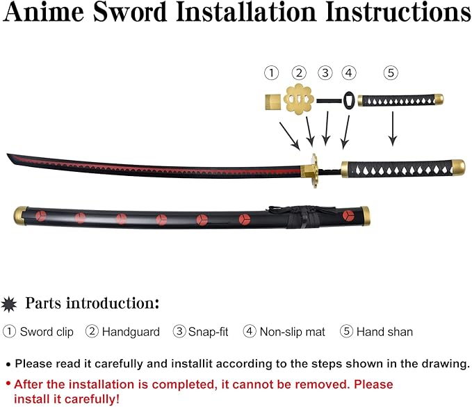 Anime Sword 41 inch,Zoro Sword/wado ichimonji Sword/Anime Original Texture,for Role-Playing and Collection, with One Display Stand