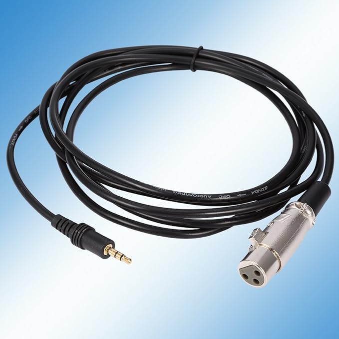 10FT 3 Pin XLR Connector, Female to 18" 3.5mm Male Jack Microphone Audio Cord Cable Mini Jack AUX Cord Audio Cable - 3 Meters