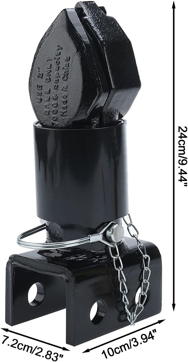 YaeMarine 2" Dia Ball 7000LBS Adjustable Channel-Mount Trailer Coupler with Bolts and Nuts