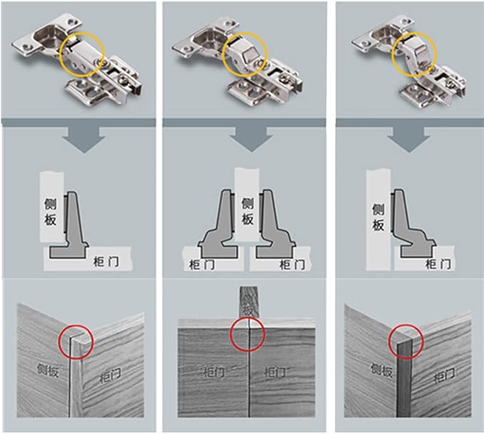 2pcs 35mm Concealed Hinge Face Frame Mounting Concealed Hinges, Kitchen Cabinet Door Hinges Damper Cupboard Closet Door Hardware Furniture Accessories with Screw